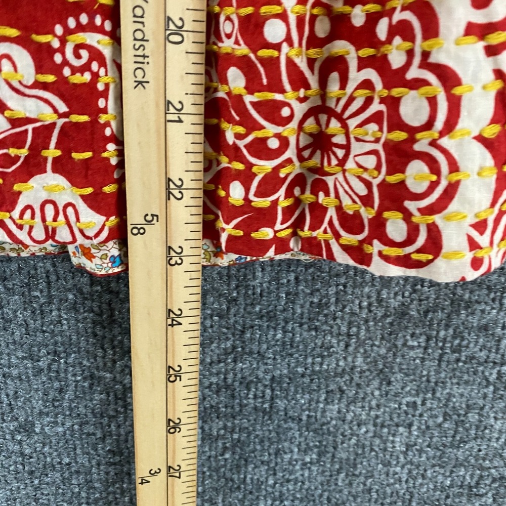 Ivy Jane Skirt Womens 12 Red Pleated Flowy Peasant Boho Cottagecore Gypsy Casual - Picture 9 of 9